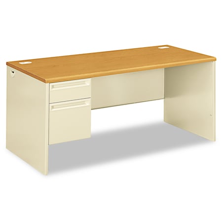Hon Pedestal Desk Left Pedestal Desk, 30 in D X 29.5" H, 66" W X Metal, Harvest/Putty H38292L.C.L